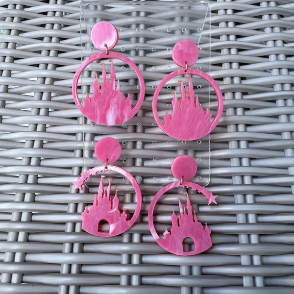 Pink Cloud Castle Earrings