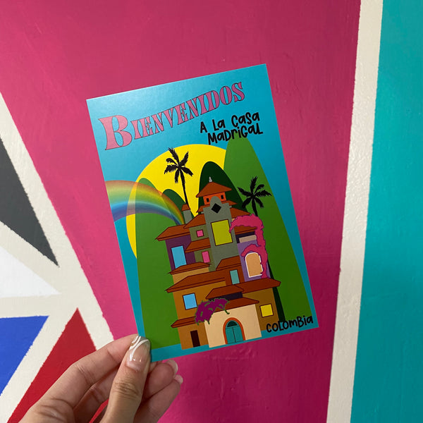 Encanto Casita Bienvenidos Colombia Postcard Print