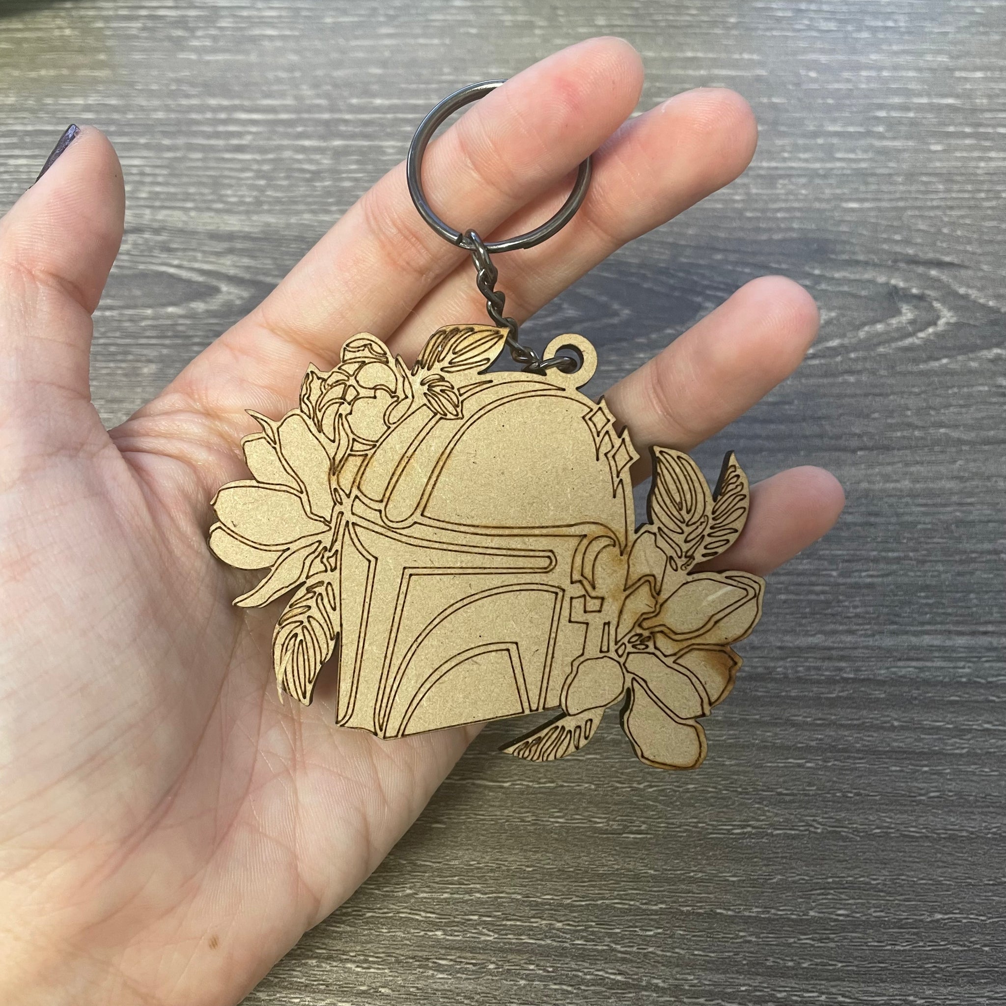 Floral Mando Keychain