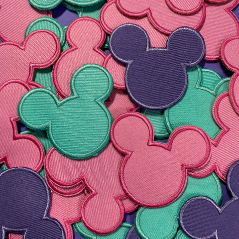 Pastel Mouse Head Patch Set of 3