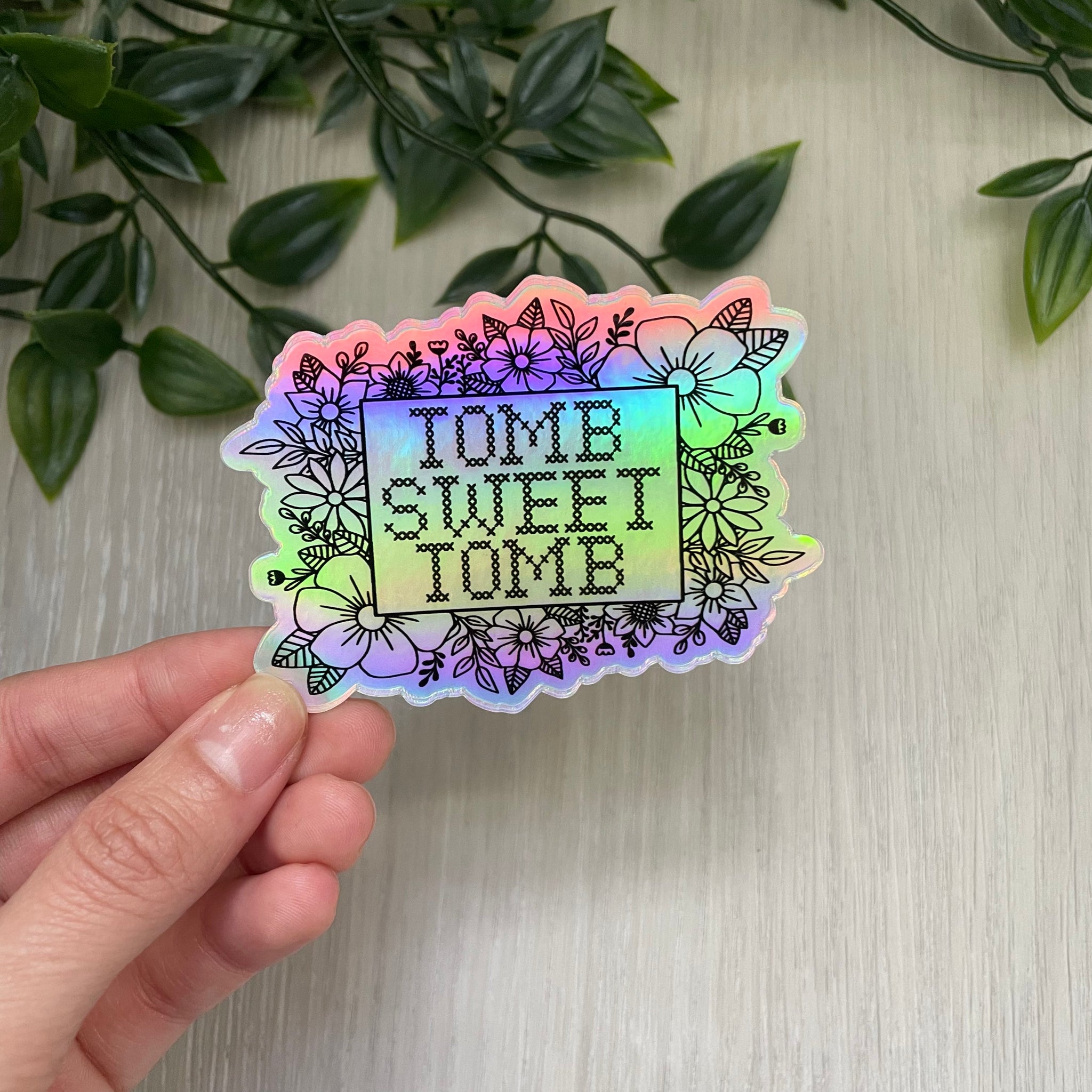 Holographic Tomb Sweet Tomb Haunted Mansion Sticker